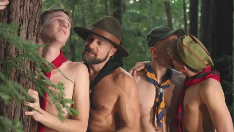 Muscular scouts pound the boys’ tight holes