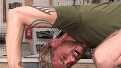 Tatted hairy Hunk Gives Facial To yummy Handyman