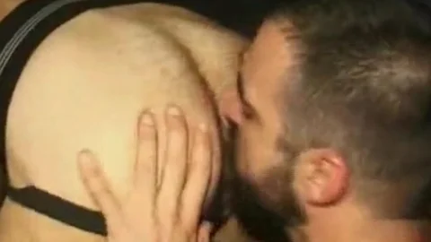 Two bushy boyz Felching An butthole Of ball cum.  Titpig Is A Feature In This One, With Close Ups Of His Tongue And Great Goatee Highlight Him Teasing The butthole.  At One Point The legal age teenager Farts, And It Doesn't Faze Titpig At All.  do no