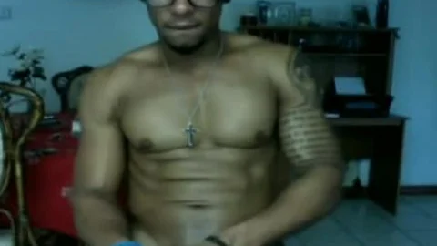 Dominican Straight brawny Papi Jerks Off