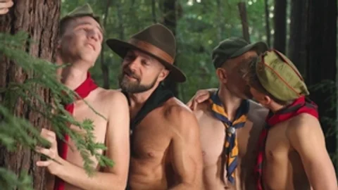Muscular scouts pound the boys’ tight holes
