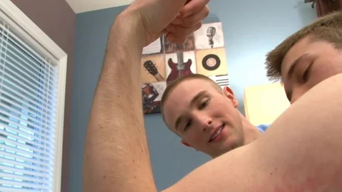 NextDoorTwink - Slim pierced caucasian gay masturbation