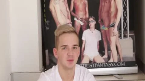 My Dirtiest fantasy Blindfolded twink Taylor Blaze Sucks His friends dick Until he Cums - FULL clip